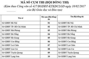 Thi THPT Quốc gia 2017: Bộ GD&ĐT công bố mã số 65 cụm thi