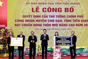 Tiền Giang: Huyện Chợ Gạo đạt chuẩn Huyện Nông thôn mới nâng cao