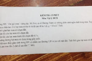 Đề kiểm tra Lý trường chuyên: Tính thời gian hạt mưa rơi trong MV "Em gái mưa" Đề kiểm tra Lý trường chuyên: Tính thời gian hạt mưa rơi trong MV "Em gái mưa"