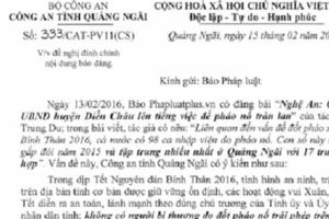 Công an tỉnh Quảng Ngãi lên tiếng về số người bị thương do pháo nổ