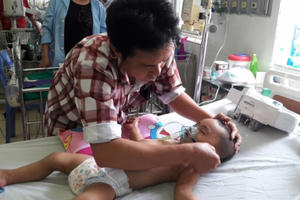 Ra vườn chơi bé trai 19 tháng tuổi bị đàn ong đốt gần 1000 phải nhập viện