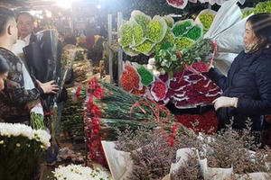 Chợ hoa Tết sầm uất nhất Hà Nội vắng "chưa từng có" vì dịch Covid-19