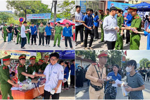 Hình ảnh đẹp tuổi trẻ Công an Nghệ An cùng các sĩ tử "vượt vũ môn" vào Lớp 10