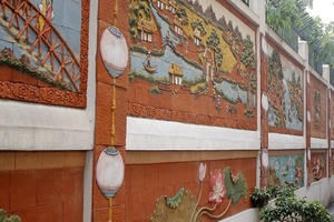 Mê mẩn ngắm cảnh sinh hoạt của làng quê xưa qua con đường tranh gốm "độc nhất vô nhị"