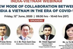 Ngày mai (12/6) sẽ diễn ra Hội thảo trực tuyến “Việt Nam - Ấn Độ: Mô hình hợp tác mới trong hoàn cảnh Covid-19”