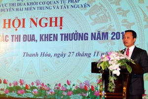 Tổng kết công tác thi đua khen thưởng khối cơ quan Tư pháp các tỉnh miền Trung - Tây Nguyên năm 2017
