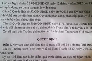 Nghệ An: Đình chỉ công tác trưởng trạm y tế điều trị khiến bệnh nhân tử vong sau khi tiêm kháng sinh