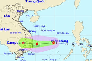 Bão số 12 di chuyển nhanh theo hướng Tây