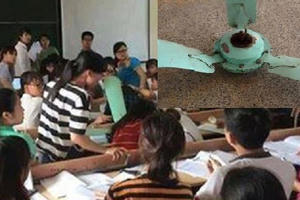 Hà Nội: Đang ngồi học, 2 sinh viên Đại học Thương Mại bị quạt trần rơi trúng đầu