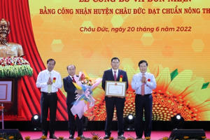 Bà Rịa - Vũng Tàu: Huyện Châu Đức chính thức đạt chuẩn huyện nông thôn mới từ Thủ tướng Chính phủ
