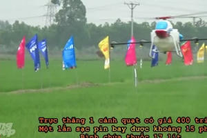 Xem dàn máy bay không người lái đầu tiên ở Việt Nam phun thuốc sâu Xem dàn máy bay không người lái đầu tiên ở Việt Nam phun thuốc sâu