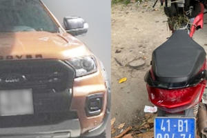 Tin tai nạn giao thông ngày 13/12: Xe bán tải kéo lê xe máy biển xanh, tháo chạy tóe lửa