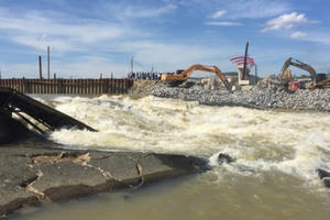 Đập Bara Đô Lương bị vỡ, hàng ngàn hộ dân mất nước, lúa hè thu lo “chết khát”