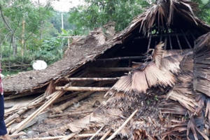 Lốc xoáy kèm theo mưa đá tàn phá huyện nghèo miền tây xứ Nghệ