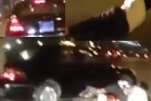 Xe máy đánh võng, tạt đầu xe ô tô biển xanh vượt lên ép ngã