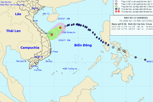 Dự báo thời tiết ngày 13/11: Áp thấp nhiệt đới trên biển Đông tiếp tục suy yếu