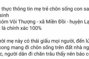 Thực hư thông tin mẹ chôn sống con sơ sinh ở Hòa Bình