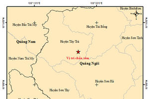 Liên tiếp xảy ra 4 trận động đất trên địa bàn tỉnh Quảng Ngãi
