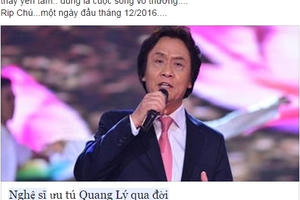 NSƯT Quang Lý đột ngột qua đời: Cộng đồng mạng xót thương