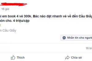 Vé trận Việt Nam-Malaysia bị thổi lên cao gấp chục lần