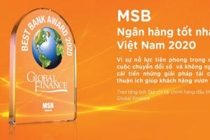 MSB được vinh danh là “Ngân hàng tốt nhất Việt Nam năm 2020“