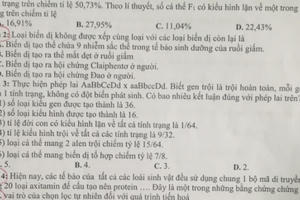 Hải Phòng: Nhiều lỗi trong đề thi khảo sát chất lượng học sinh THPT