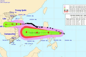Bão số 8 giật cấp 11 đang hướng vào Hà Tĩnh - Quảng Trị