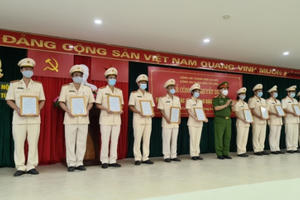 Công an quận Bắc Từ Liêm: Công bố quyết định thăng cấp bậc hàm năm 2021