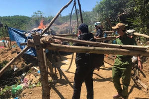 Quảng Nam: Truy quét khai thác vàng trái phép tại mỏ vàng Bồng Miêu