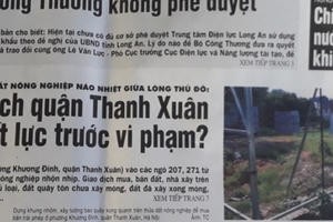 Hà Nội: Thanh tra toàn diện việc sử dụng đất tại phường Khương Đình