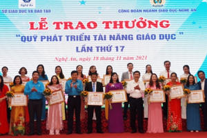 19 nhà giáo được trao thưởng 'Quỹ phát triển tài năng giáo dục“