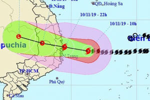 Đêm nay bão số 6 vào bờ biển các tỉnh Bình Định - Khánh Hòa