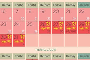 Bộ Nội vụ đề xuất Tết Nguyên đán Đinh Dậu được nghỉ 7 ngày