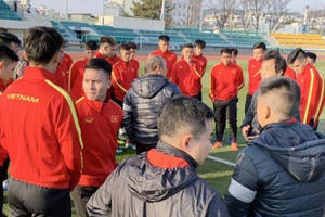 U23 Việt Nam tập dưới giá rét tại Hàn Quốc