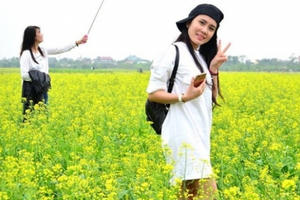 Chùm ảnh: Giới trẻ phát cuồng với thiên đường hoa cải nở rộ ở Thái Bình