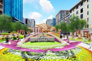 Phối cảnh đường hoa Nguyễn Huệ xuân Đinh Dậu 2017