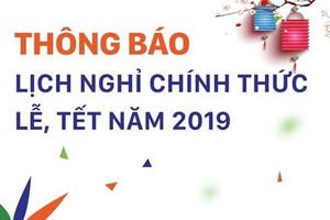 Tết Nguyên đán Kỷ Hợi sẽ được nghỉ liền 9 ngày