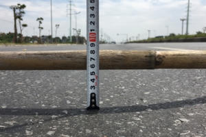 Đường 5 kéo dài xuất hiện hằn lún Đường 5 kéo dài xuất hiện hằn lún