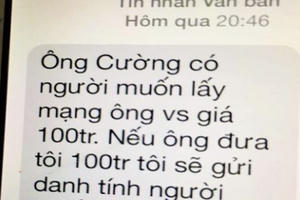 Điều tra vụ Chánh Văn phòng Đoàn đại biểu Quốc hội tỉnh Quảng Trị bị nhắn tin tống tiền