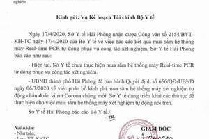 Sở Y tế Hải Phòng khảng định chưa mua máy xét nghiệm Covid-19