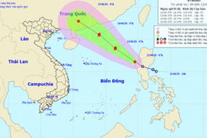 Áp thấp nhiệt đới đang mạnh lên thành bão, giật cấp 11