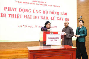 Ban Vận động cứu trợ Trung ương đã tiếp nhận tiền, hiện vật ủng hộ trị giá hơn 1.270 tỷ đồng