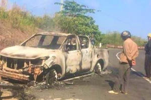 Đắk Nông: Phát hiện một thi thể chết cháy trong một ô tô nát trơ khung