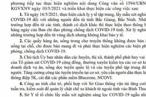 Bình Thuận: Xử lý nghiêm trường hợp đến từ vùng dịch không khai báo y tế