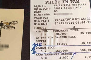 Phát hoảng với quán cafe thu phí phụ bánh mì với giá 150 nghìn đồng
