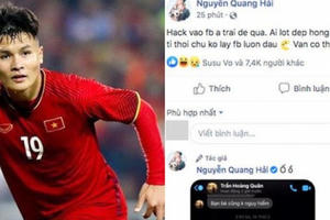 Sẽ xử lý hình sự người hack facebook cầu thủ Quang Hải?
