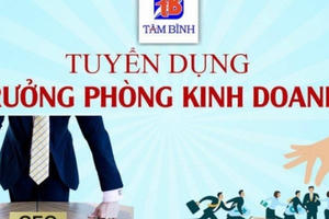 Công ty Dược phẩm Tâm Bình tuyển Trưởng phòng Kinh doanh