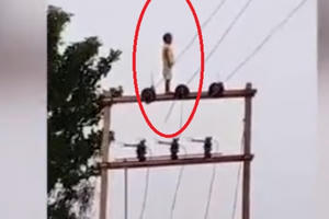 Clip: Bàng hoàng chứng kiến cảnh cậu bé hồn nhiên đứng trên đỉnh cột điện cao thế