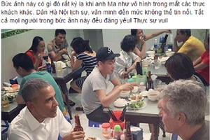 Ông Obama đi ăn bún chả, uống bia Hà Nội: Dân mạng hết lời trầm trồ, khen ngợi