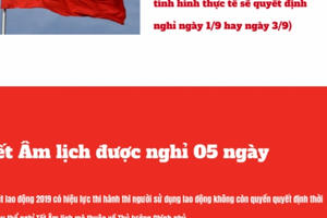 Nghỉ Tết Nguyên đán, Quốc khánh từ năm 2020 có nhiều thay đổi